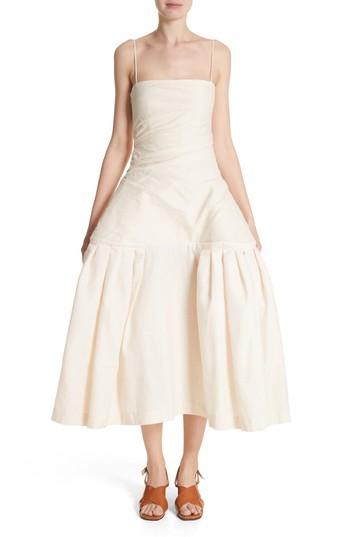Women's Jacquemus La Robe Limao Linen & Cotton Trumpet Dress Us / 38 Fr - Beige