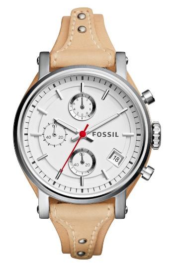Women's Fossil Original Boyfriend Leather Strap Watch, 38mm