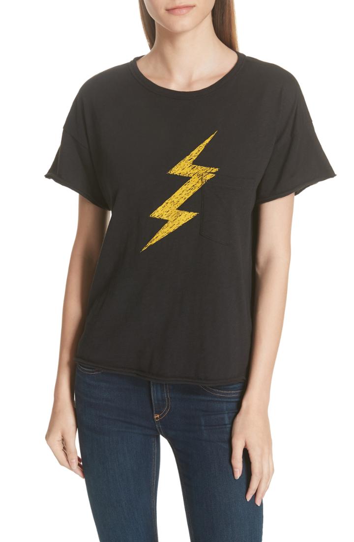 Women's Rag & Bone/jean Lightning Vintage Tee - Black