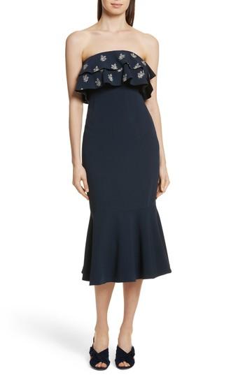 Women's Cinq A Sept Eza Strapless Mermaid Dress - Blue