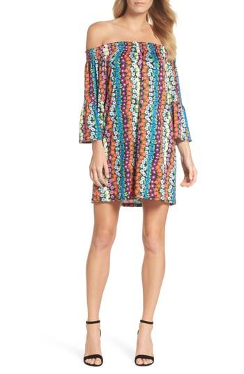 Women's Trina Turk Off The Shoulder Bell Sleeve Dress