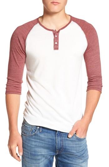 Men's Alternative Trim Fit Heathered Raglan Henley, Size - Ivory