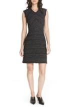 Women's Rebecca Taylor Stretch Cotton Blend Tweed Sheath Dress - Black