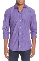 Men's Ledbury Alden Slim Fit Check Sport Shirt, Size - Burgundy