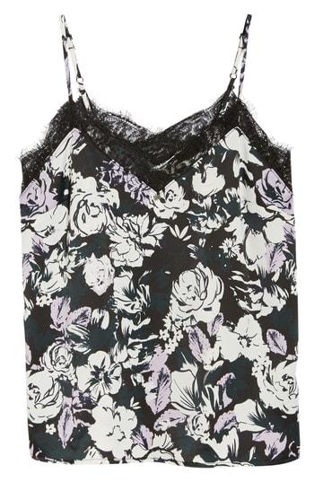 Women's Halogen Lace Detail Cami, Size - Black