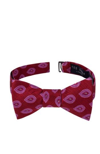 Men's Ted Baker London Elegant Medallion Silk Bow Tie, Size - Red