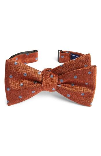 Men's The Tie Bar Dotted Hitch Wool & Silk Bow Tie, Size - Orange