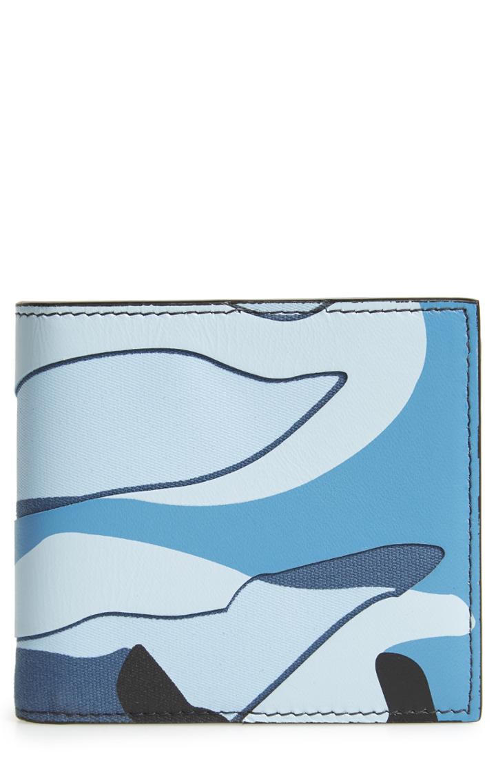 Men's Valentino Garavani Camo Canvas & Leather Wallet -