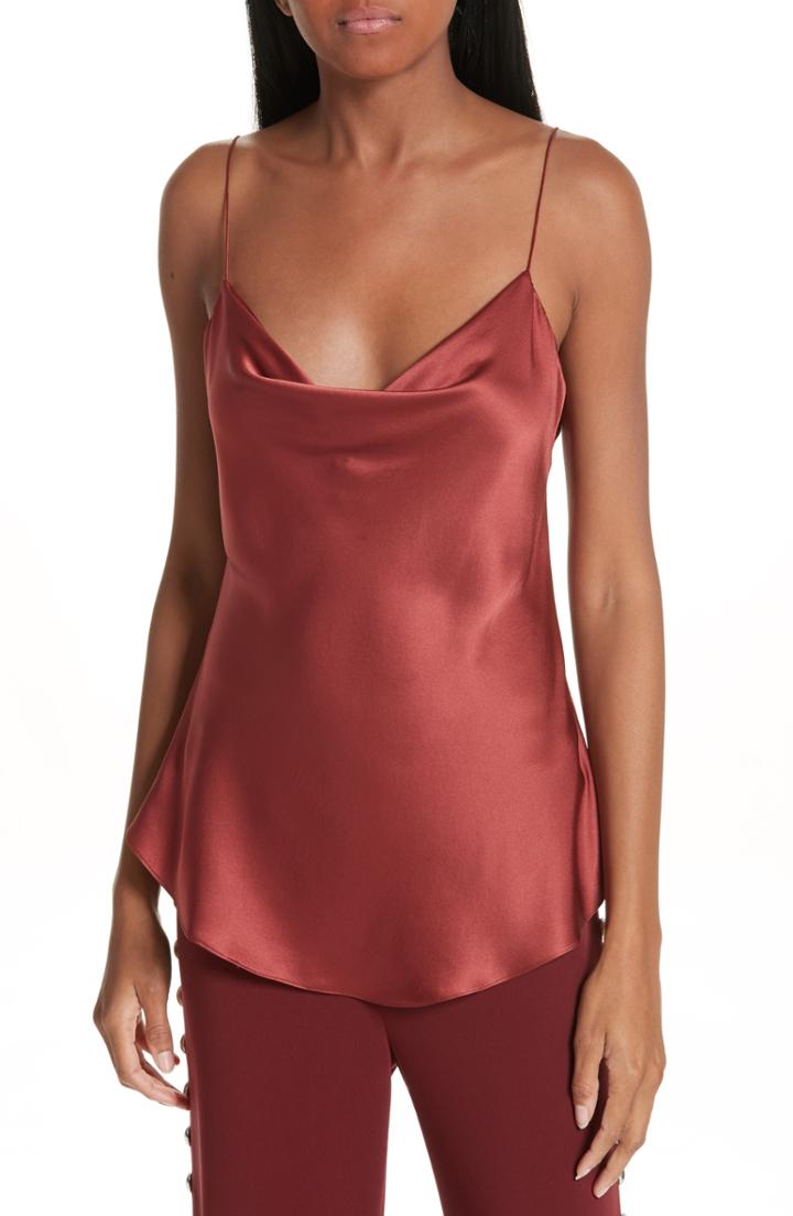 Women's Cinq A Sept Marta Silk Satin Camisole - Red