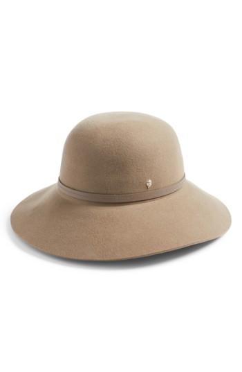 Women's Helen Kaminski Angled Brim Wool Felt Hat - Beige