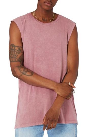 Men's Topman Acid Wash Tank - Burgundy