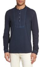 Men's John Varvatos Star Usa Long Sleeve Cotton Henley, Size - Blue