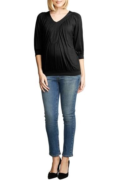 Women's Maternal America Ruched Dolman Top