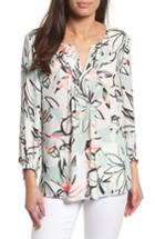 Women's Chaus Jungle Collage Pintuck Blouse - Ivory