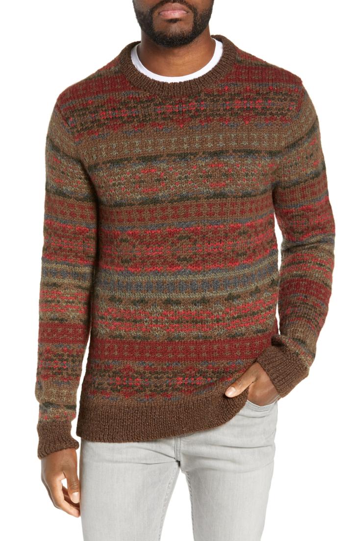 Men's Faherty Wool & Alpaca Blend Crewneck Sweater - Red