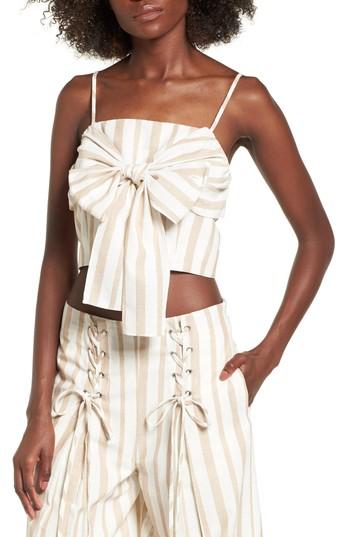 Women's Chriselle X J.o.a. Tie Front Crop Top - Beige
