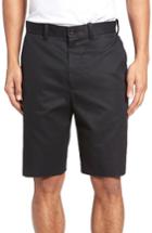 Men's Nordstrom Men's Shop Flat Front Supima Cotton Shorts - Black