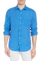 Men's Rodd & Gunn Harris Bay Regular Fit Linen Sport Shirt - Blue