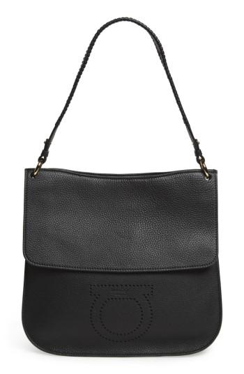 Salvatore Ferragamo Pebbled Leather Hobo Bag -