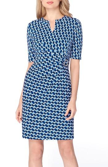 Women's Tahari Print Faux Wrap Sheath Dress