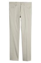 Men's Monte Rosso Flat Front Stretch Linen & Cotton Trousers - Grey