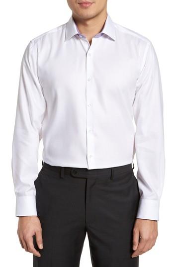 Men's Tailorbyrd Becker Trim Fit Stripe Dress Shirt .5 - 34/35 - White