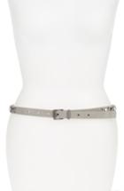 Women's Halogen Imitation Pearl Studded Skinny Belt