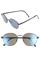 Men's Cutler And Gross 52mm Polarized Round Sunglasses - Satin Palladium/ Blue