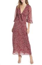 Women's Amuse Society Besos Besos Baby Knot Front Maxi Dress - Burgundy