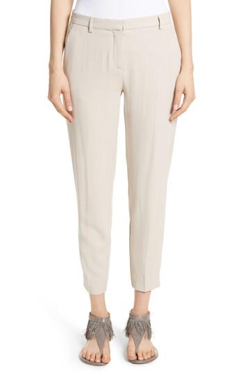 Women's Fabiana Filippi Wool Blend Ankle Pants Us / 38 It - Beige
