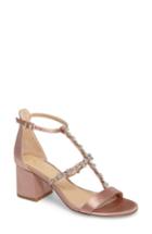 Women's Jewel Badgley Mischka Alamea Block Heel Sandal .5 M - Pink