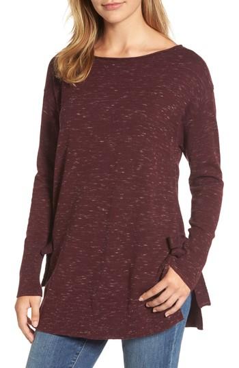 Women's Caslon Side Tie Tunic Top - Burgundy
