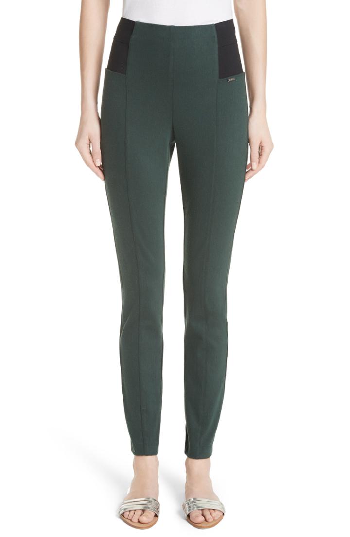 Women's St. John Collection Denim Ponte Crop Pants - Green
