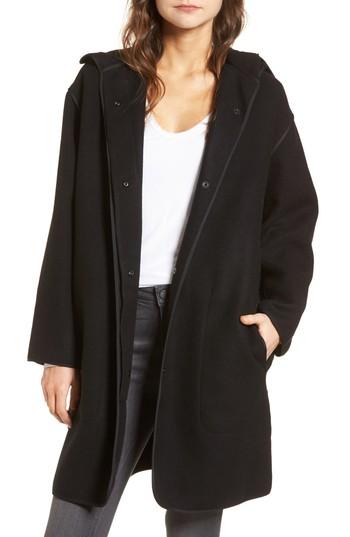 Women's James Perse Hooded Parka - Black