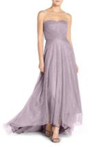 Women's Monique Lhuillier Bridesmaids Pleat Tulle Strapless Gown