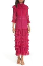 Women's Alice + Olivia Carmina Pleat Tiered Midi Dress - Red