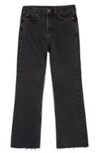 Women's Topshop By Boutique Raw Hem Kick Flare Jeans Us (fits Like 0) - Black