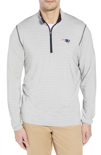 Men's Cutter & Buck New England Patriots - Meridian Half Zip Pullover, Size - Blue