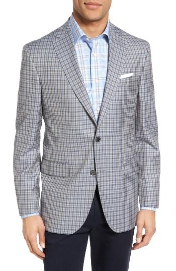 Men's David Donahue Connor Classic Fit Check Wool Sport Coat L - Beige