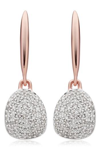 Women's Monica Vinader Nura Small Diamond Pebble Drop Earrings