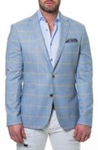 Men's Maceoo Socrate Check Sport Coat (xxl) - Blue