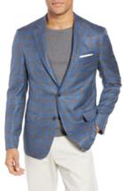 Men's Samuelsohn Garner Classic Fit Plaid Wool Blend Sport Coat R - Grey