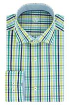 Men's Bugatchi Trim Fit Plaid Dress Shirt .5 - Green