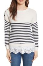 Women's Joie Aefre Woven Trim Wool & Cashmere Sweater - Grey
