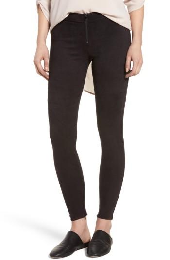 Women's David Lerner Faux Suede Leggings - Black