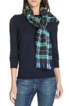 Women's Burberry Multicolor Vintage Check Wool Scarf, Size - Blue