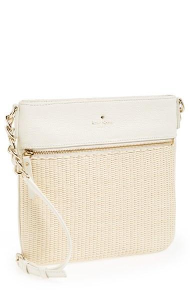Kate Spade New York 'cobble Hill Ellen' Straw Crossbody Bag Pale Natural/