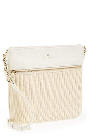 Kate Spade New York 'cobble Hill Ellen' Straw Crossbody Bag Pale Natural/