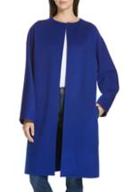 Women's Theory Rounded Double Face Wool & Cashmere Coat - Blue