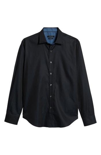 Men's Bugatchi Shaped Fit Contrast Cuff Sport Shirt